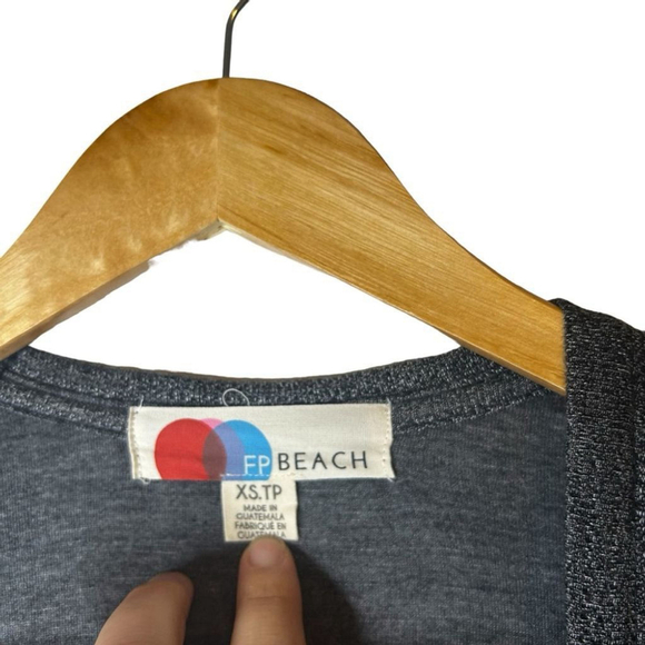 Free People Beach Gray BiCoastal Set Sleeveless Knit Jumpsuit Cardigan Set XS - Picture 14 of 16